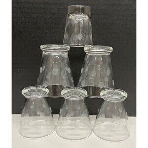 MCM Cocktail Glasses Etched Bubble Dot Barware W Matching Shot Glass